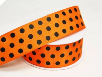 3.81 cm Polka Dot Ribbon-Orange_1