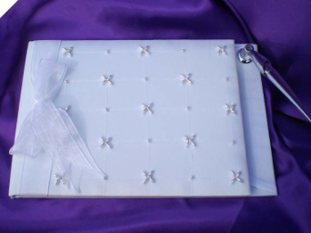 Rhine and Pearl Guest Book with Pen - White
