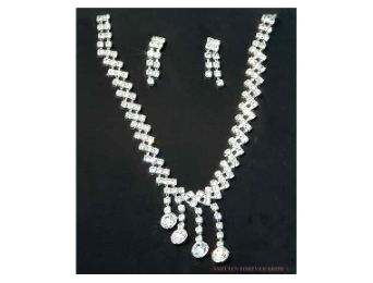Crystal Drop Rhinestone Necklace & Earring Set