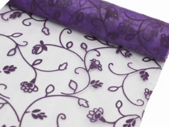 Organza Embroidery Roll 30.48cm x 9.14m - Purple
