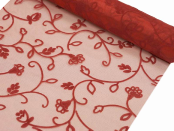 Organza Embroidery Roll 30.48cm x 9.14m - Red
