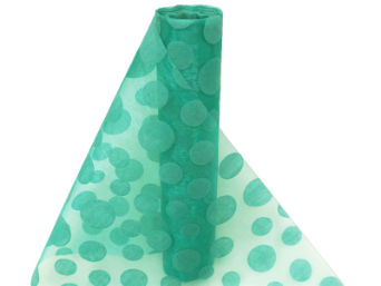 Organza Groovy Dots Roll 30.48cm x 9.14m - Turquoise