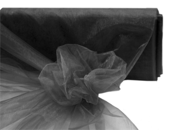 137cm x 36.5m Organza Fabric Bolt - Black