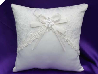 Lace Wedding Ring Pillow-Ivory