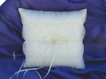 Organza Ring Pillow-Ivory