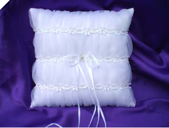 Organza Ring Pillow-White