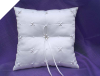Rhinestone and Pearl Ring Pillow-White