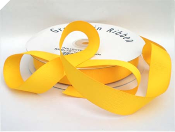 2.22cm x 45.72metres Grosgrain - Yellow (Out of stock)