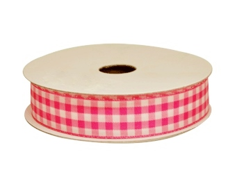 1.58cm Gingham Ribbon - Pink (out of stock)