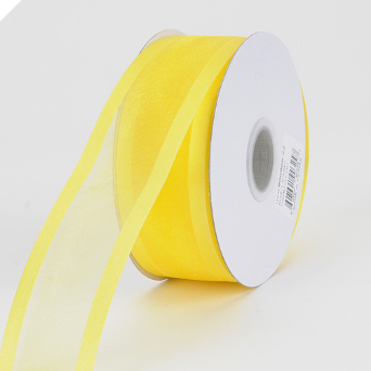 0.95cm Satin Edge Organza - Yellow (Bright)