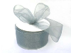 6.35cm x 22.86metres Wired Organza - Silver