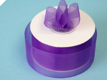 3.81 cm Organza Ribbon-Purple