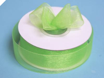 2.22 cm Organza Ribbon-Apple Green