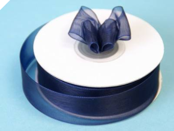 2.22 cm Organza Ribbon-Navy Blue