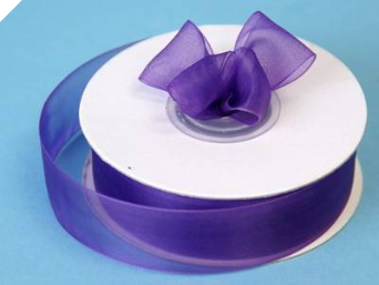 2.22 cm Organza Ribbon-Purple