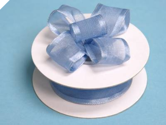 2.22cm Wired Satin Edged Organza-Periwinkle