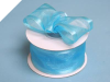 3.81cm Wired Satin Edged Organza - Turquoise