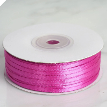 0.31 cm Satin Ribbon-Fuchsia/Hot Pink 91metres