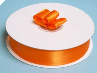 2.22 cm Satin Ribbon-Coral Orange