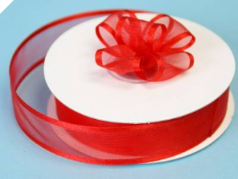 2.22cm Satin Edge Organza-Red (Out of stock)