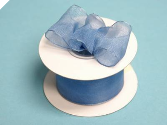 3.81cm Wired Organza-Periwinkle