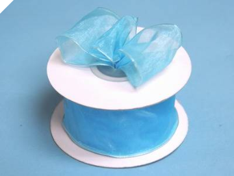 3.81cm Wired Organza-Turquoise