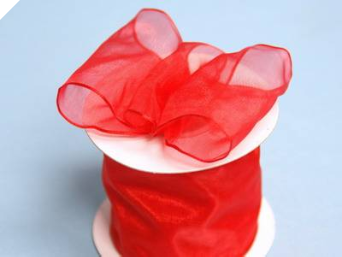 6.35 cm Wired Organza-Red