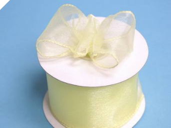 6.35 cm Wired Organza-Yellow