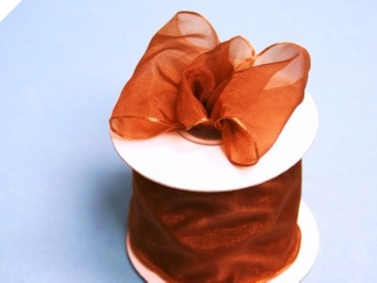 6.35cm x 22.86metres Wired Organza - Copper