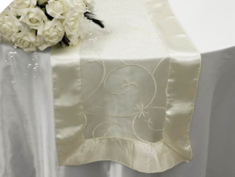 Motif Embroidery Table Runner - Ivory