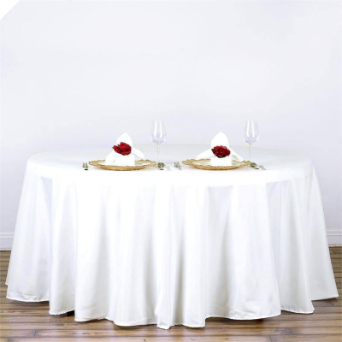 304.80cm Round Tablecloth - White