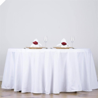 335.28 cm Round Tablecloth - White