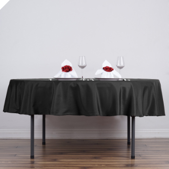 177.80cm Round Tablecloth - Black