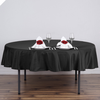 228.60cm  Round Tablecloth - Black
