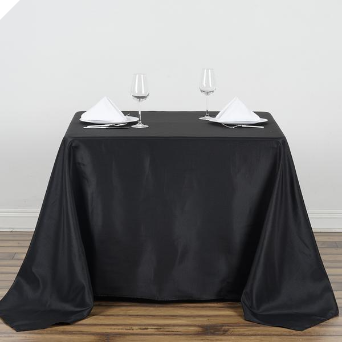 228.60cm Square Tablecloth - Black
