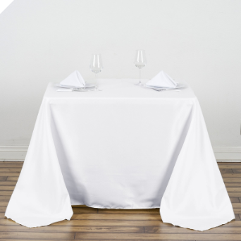 228.60cm Square Tablecloth - White