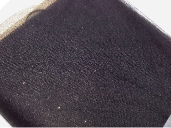137.16cm x 13.7m Glitter Tulle Fabric Bolt - Black