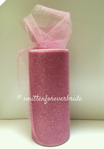 Glitter Tulle Roll 15.24cm x 22.86m - Pink (Baby)