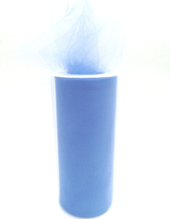 15.24cm x 22.86m Tulle Roll - Cornflower Blue