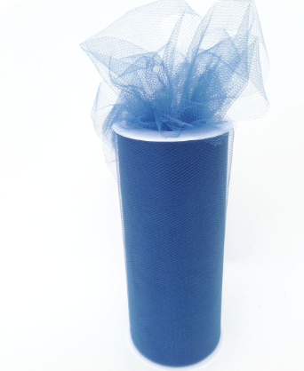 15.24cm x 22.86m Tulle Roll - Denim Blue