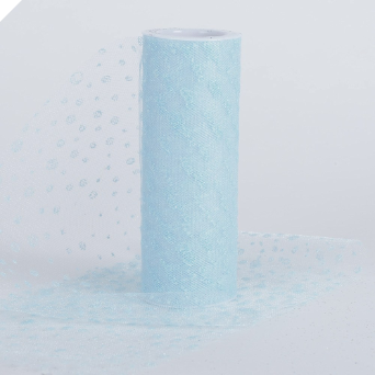 Sparkle Dot Tulle Roll 15.24cm x 9.14m - Blue