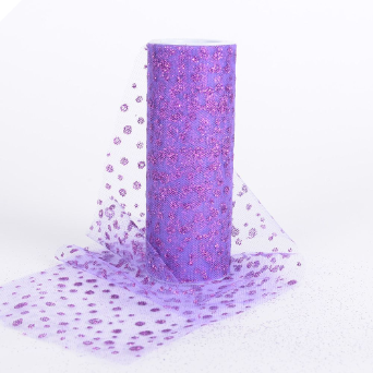 Sparkle Dot Tulle Roll 15.24cm x 9.14m - Purple
