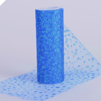 Sparkle Dot Tulle Roll 15.24cm x 9.14m - Royal Blue