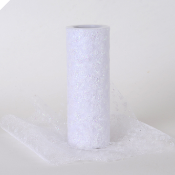 Sparkle Dot Tulle Roll 15.24cm x 9.14m - White