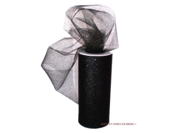 Glitter Tulle Roll 15.24cm x 22.86m - Black