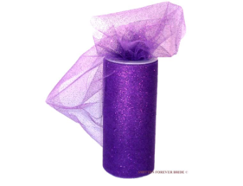 Glitter Tulle Roll 15.24cm x 22.86m - Purple