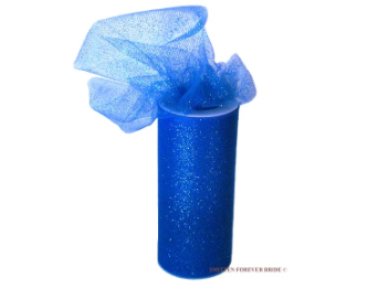 Glitter Tulle Roll 15.24cm x 22.86m - Royal Blue
