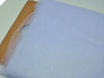 137.16cm x 13.7m Glitter Tulle Fabric Bolt - White (out of stock)