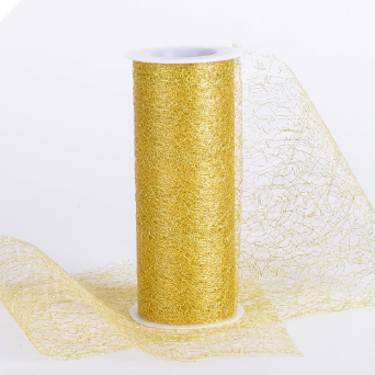 15.24cm x 9.14m Glittered Scrunch Mesh - Gold (Out of Stock)