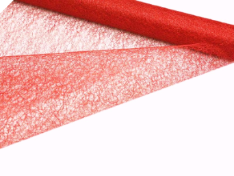 48.26cm x 9.14m Glittered Scrunch Mesh - Red